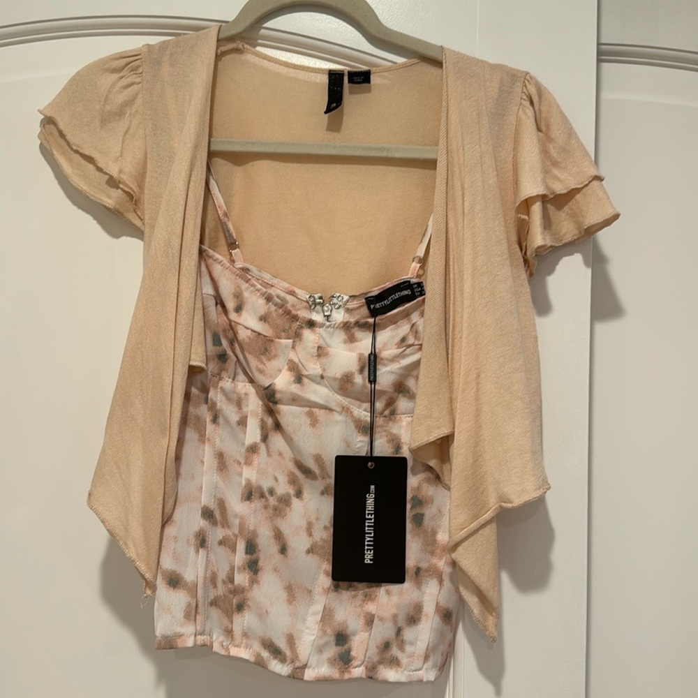 Pretty little thing two piece dress and short sleeve cardigan